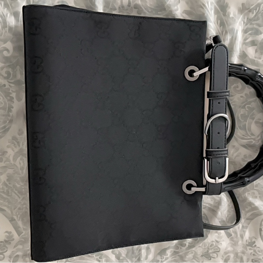 Gucci Black Monogram Tote Bag